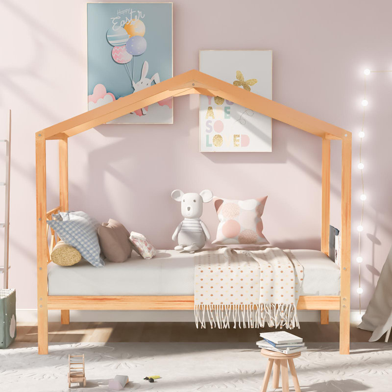 Lit maison avec espace de rangement, Simple