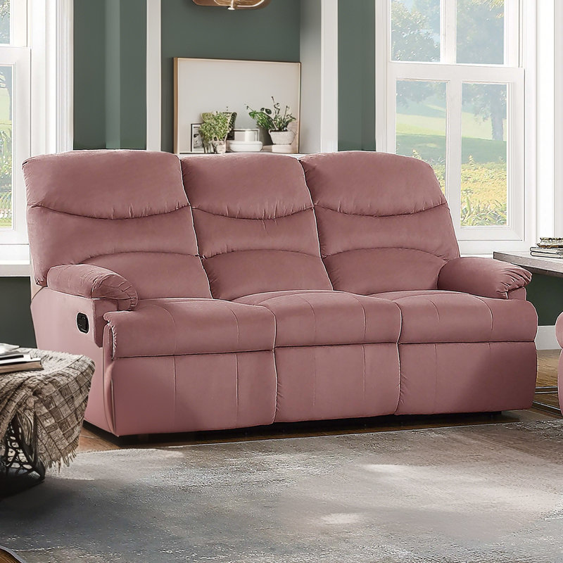 Canapé inclinable en velours à mouvement manuel, Velours rosé
