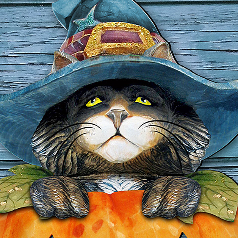 Jeu de jardin noir chat citrouille