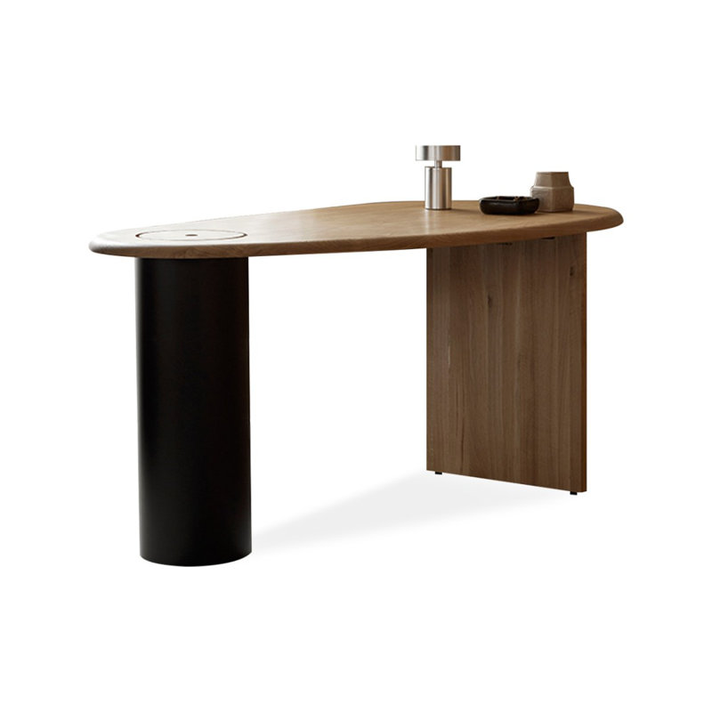 Bureau en bois massif Burlywood, H 29,53 po x l 64,96 po x P 31,5 po
