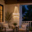 Lanterne solaire suspendue d'extérieur avec lustre en cristal blanc, double structure moderne en acrylique cristal, étanche, idéale pour la décoration de jardin, la terrasse, les fêtes et les chambres. Parfait pour une tonnelle, un jardin, un patio, une fête ou une chambre.