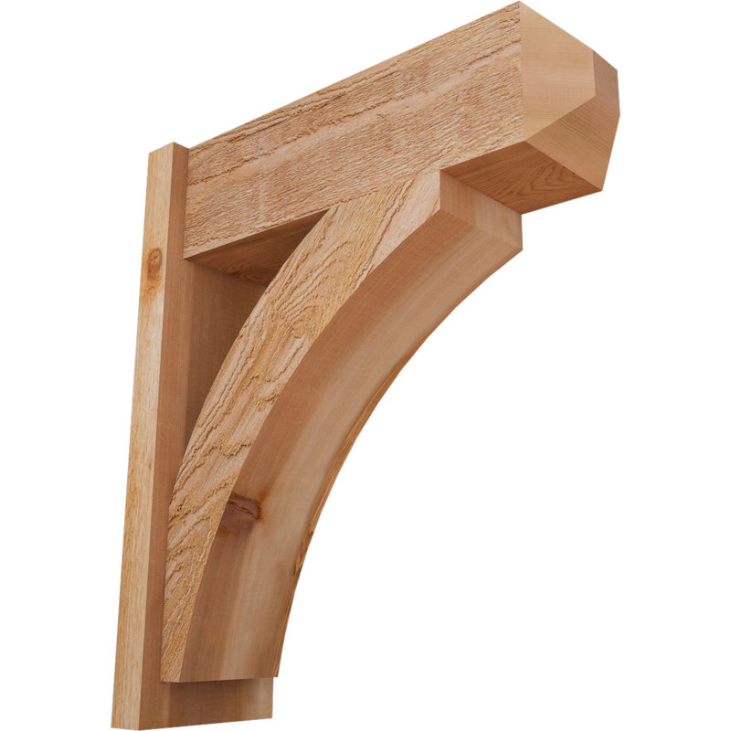 Persienne en bois rustique Thorton Craftsman, H 28 po x P 24 po, Cèdre rouge de l'Ouest de 8 po (sciage brut)