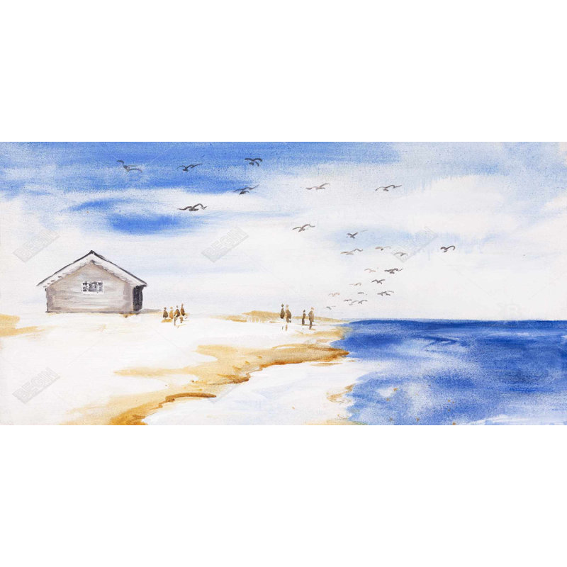 House on the beach - 15.75"x31.50" Desk mat