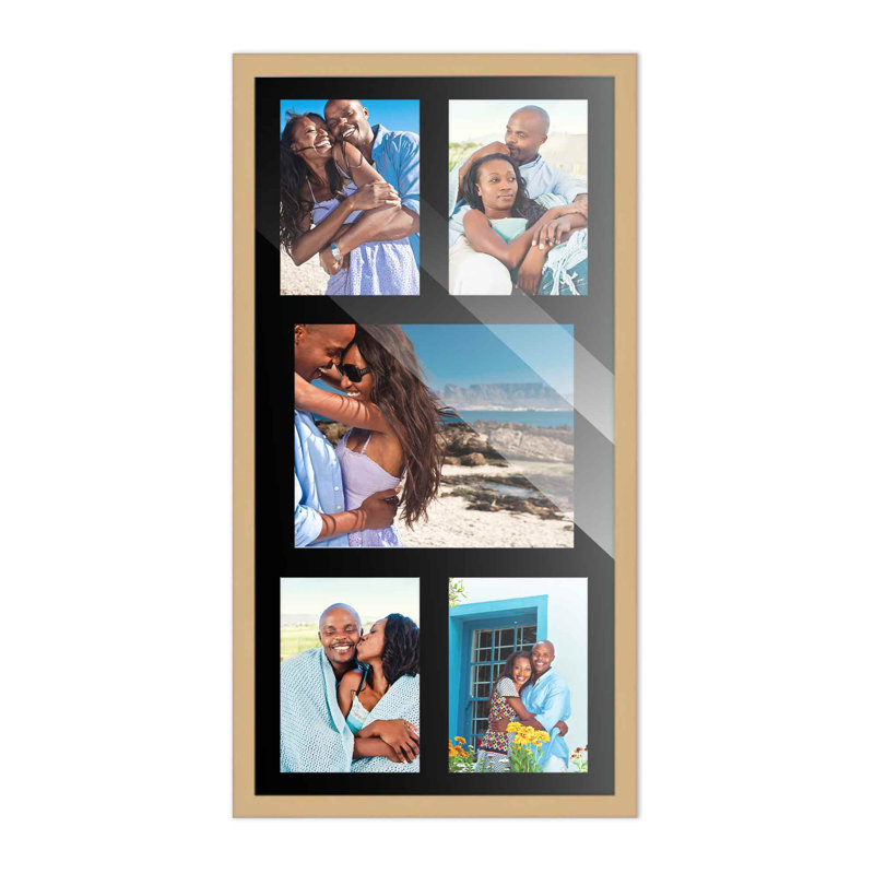 Wood Picture Frame with Mat, Natural/Black