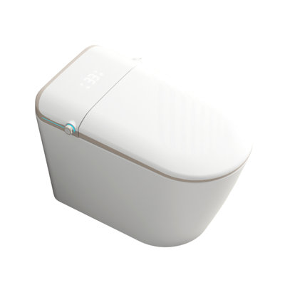 Toilette intelligente allongée à chasse automatique 1,28 / 1,6 GPF Sierra avec garniture dorée et bidet intégré Sierra