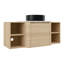 54-Inch Wall-Mounted Bathroom Vanity with Ceramic Art Sink, 2-Storage Shelves, and Soft-Close Doors, Space-Saving and Stylish-1187078958