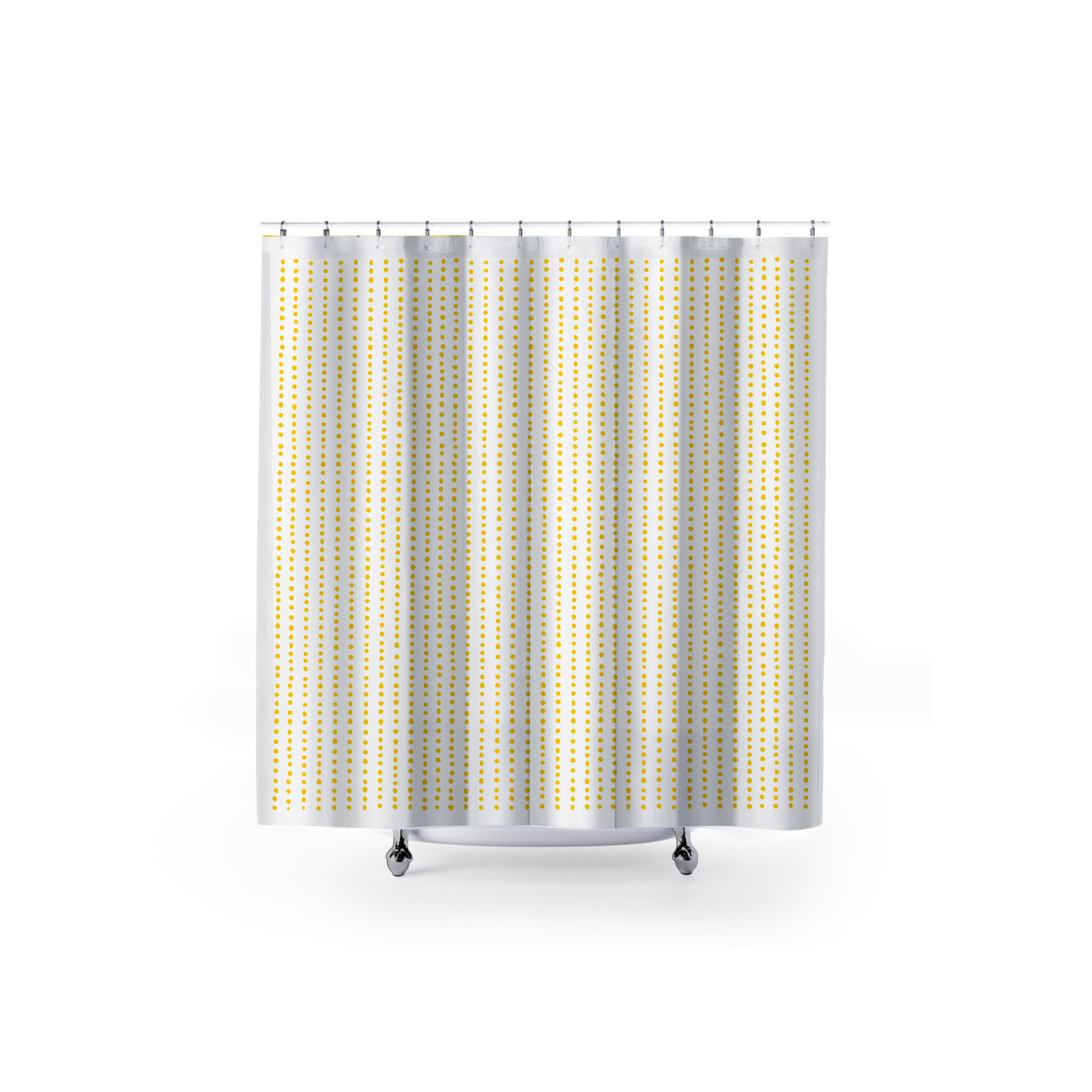 Thora Dots Mid-Century Shower Curtain, Yellow