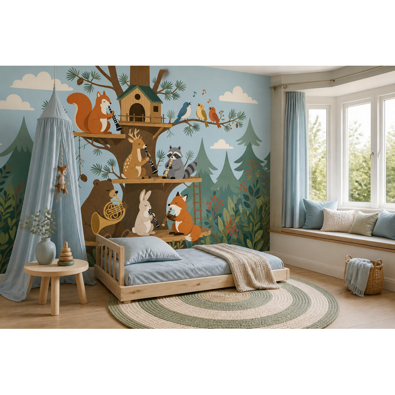 Papier peint Treehouse, Texturé non collé, 140 po x 108 po