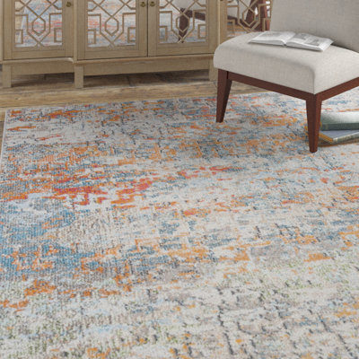 Felty Abstract Gray/Pink Area Rug