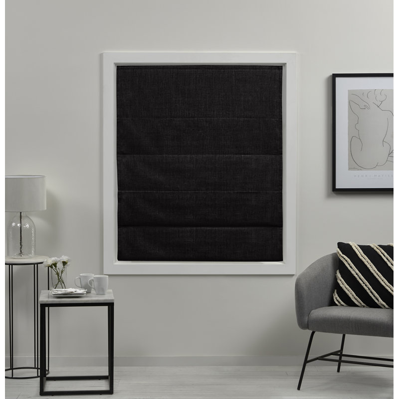 Acadia Black Cordless Total Blackout Roman Shade 31" x 64"