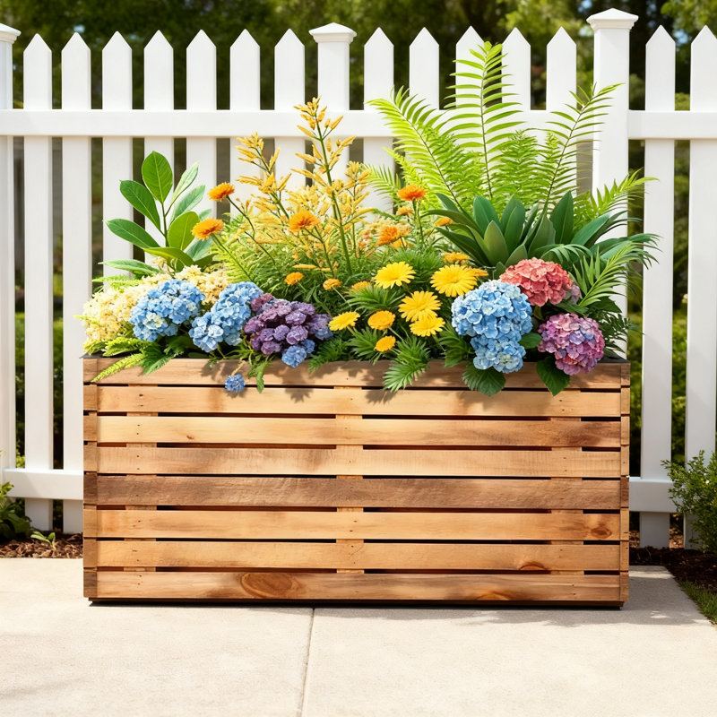 Large Metal Patio Planters – Planter Box for Indoor Plants and Garden Use, Outdoor Planter Box for Patio, Backyard and Front Porch
