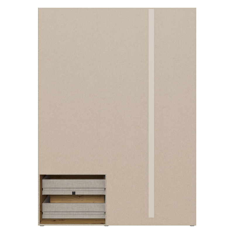 Mijah 3 Door Manufactured Wood Wardrobe, Oak/Matte White