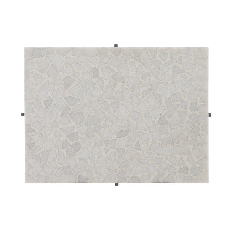 Beige Terrazzo Large Cocktail Table with Flint Grey Base