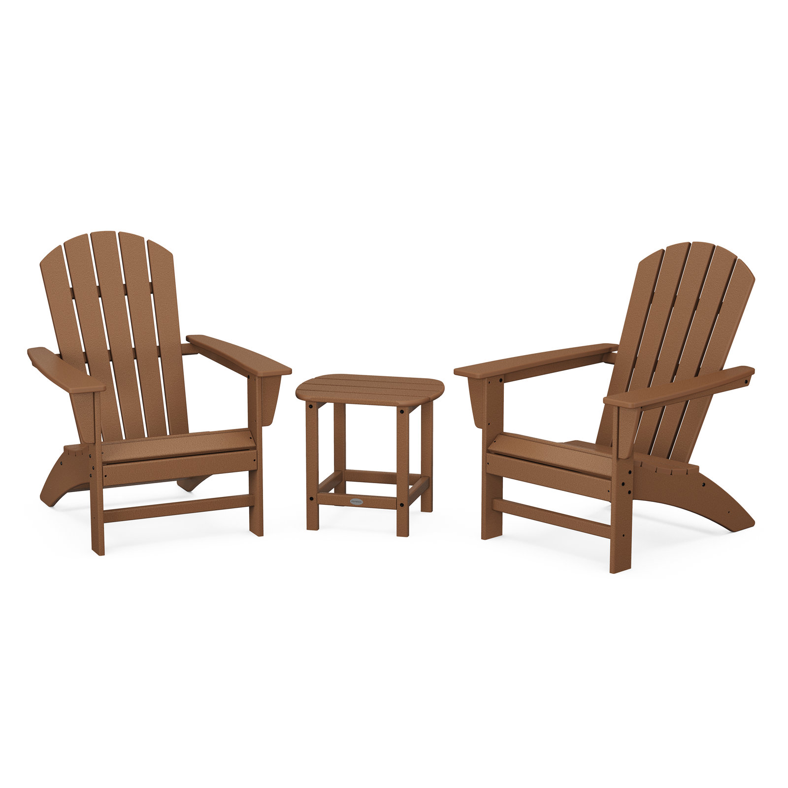 Nautical 3-Piece Adirondack Set with South Beach 18" Side Table, Teak