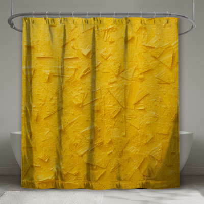 Rideaux de douche texturés jaunes très longs