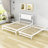 Full Wood Platform Bed with Twin Adjustable Trundle and Headboard-1668134975