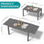 Tables de patio extensibles, table à manger en métal PEHD, gris moderne pour les repas en famille