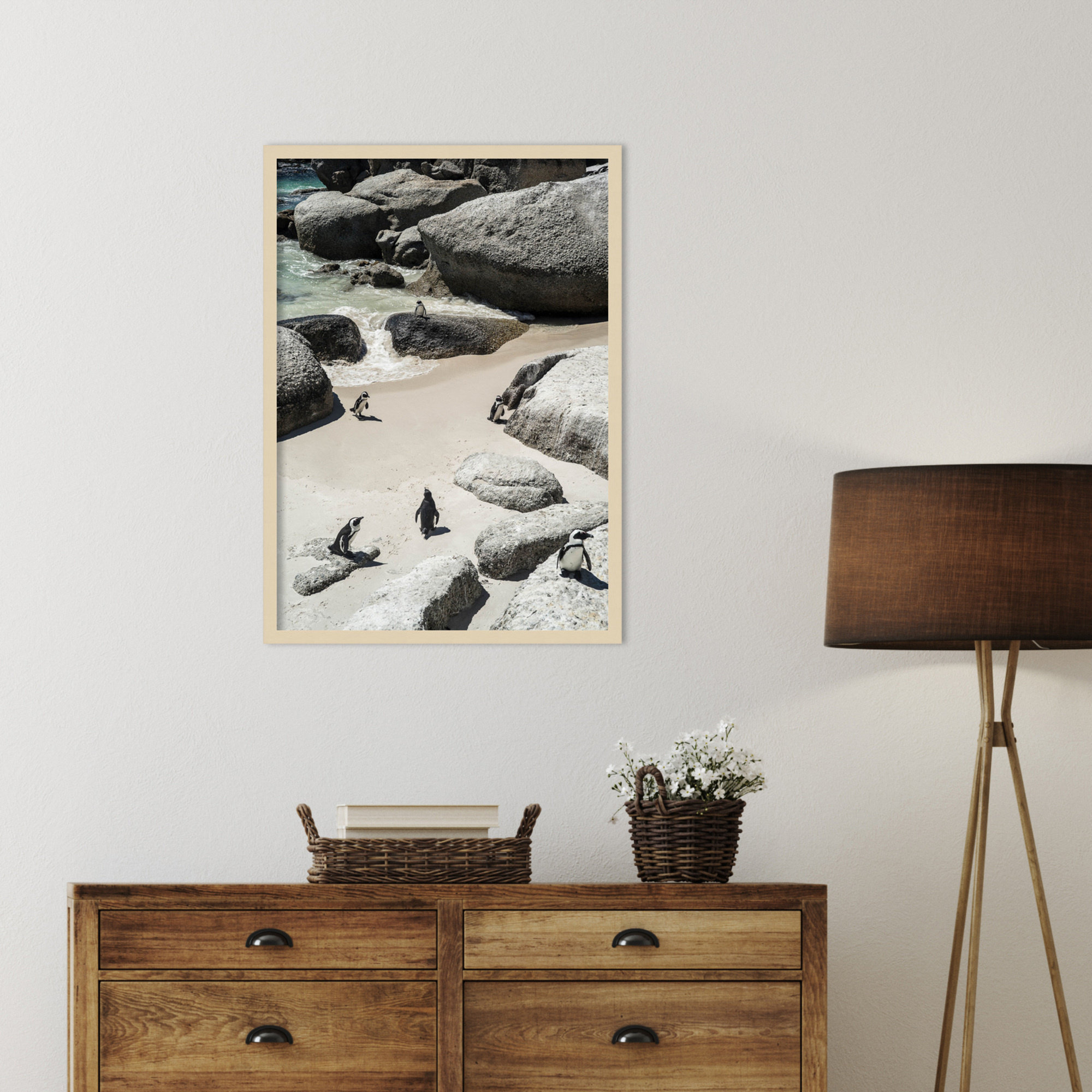 Chilling At the Beach No 2 by Shot by Clint Wood Framed Wall Art Print, Brown, 33" H x 24" W