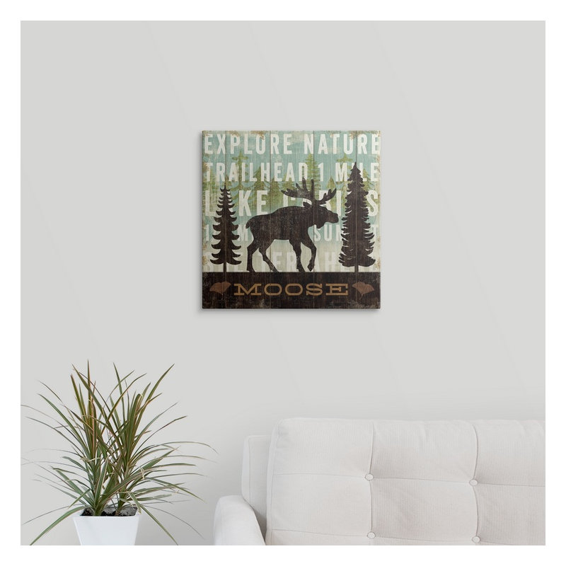 «Simple Living Moose» par Michael Mullan, impression, H 35 po x l 35 po x P 1,5 po, Toile