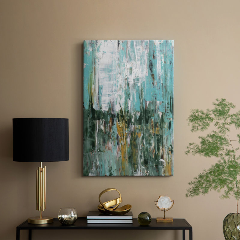 Abstrait forêt turquoise I - galerie Cavas, H 60 po x l 40 po