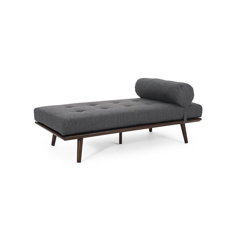 Chaise Lounge, Charcoal Fabric