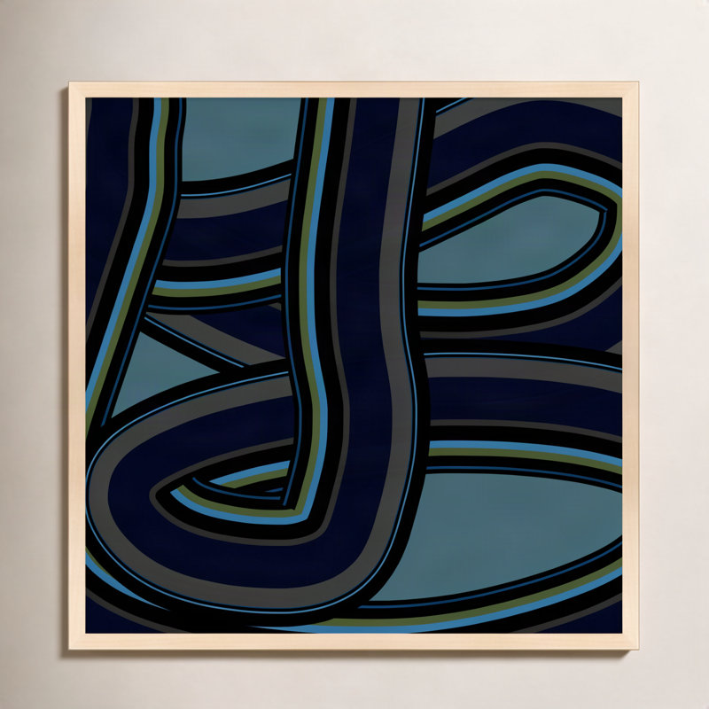 Stone Blue Twist Print by Jacques Pilon, 16" H x 16" W x 1.25" D, Brown