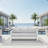 73" All-Weather Aluminum Patio Sofa, 3 Seat Outdoor Couch With Thick Cushions &  Frame-2092200423