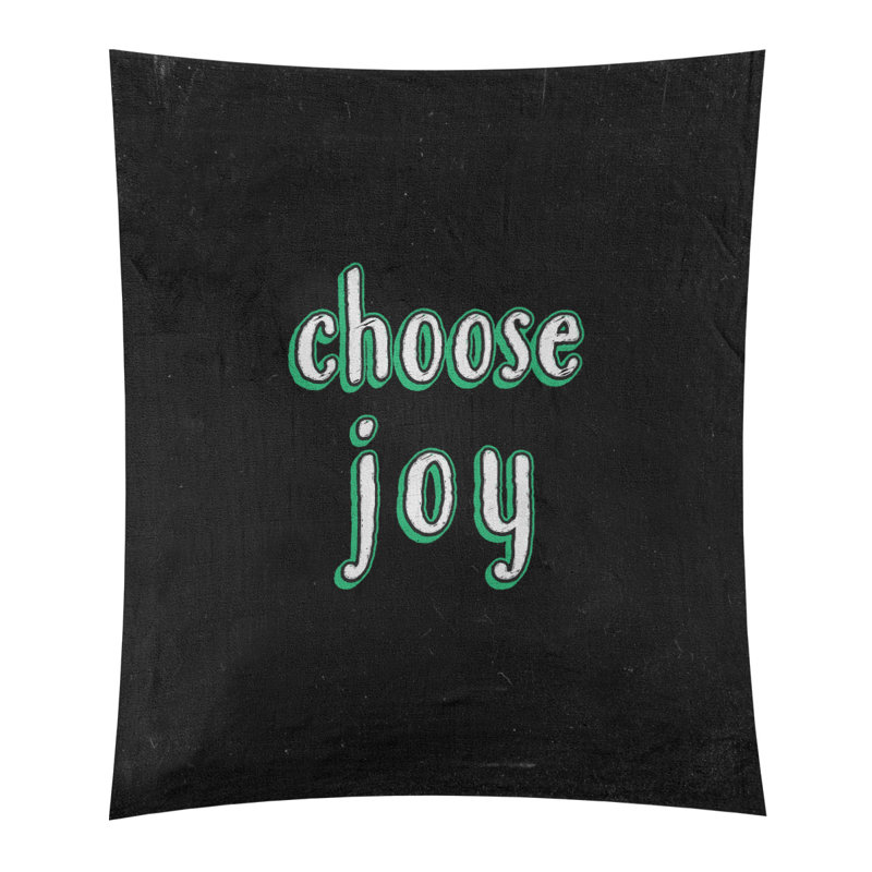 Tapisserie tableau noir en polyester choisir une citation de joie, H 36 po x l 26 po, Vert
