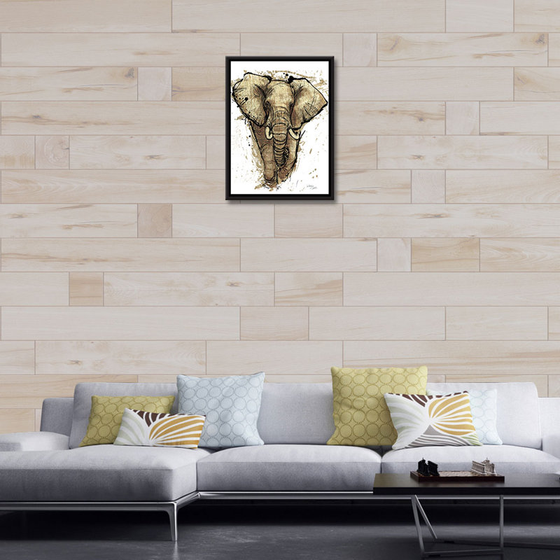« gold africa i on white crop », reproduction sur toile, H 18 po x l 14 po x P 2 po, Cadre flottant