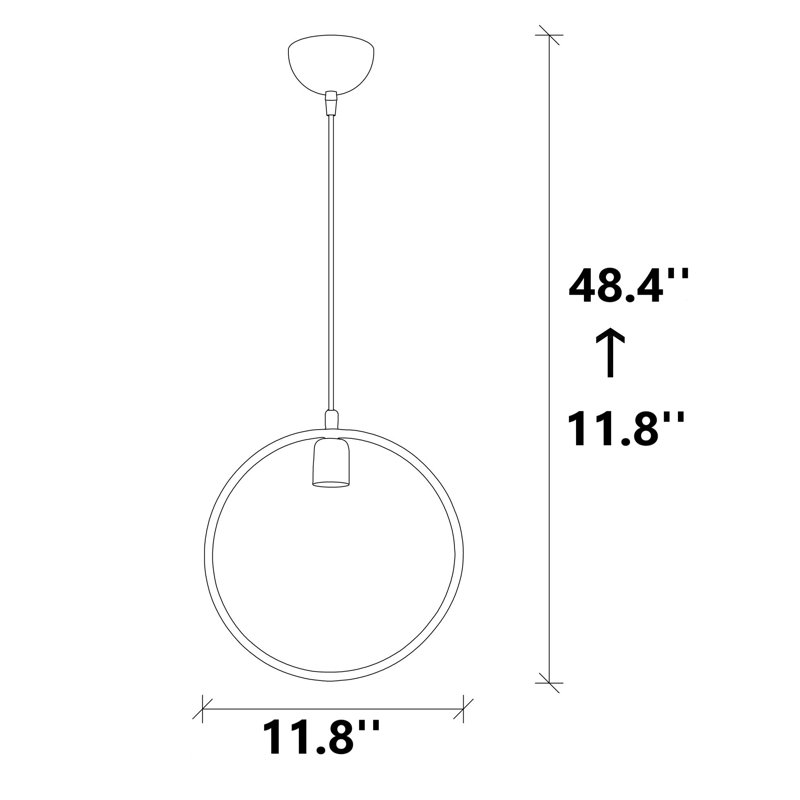 1 - Light Matte Black Unique/Statement Pendant
