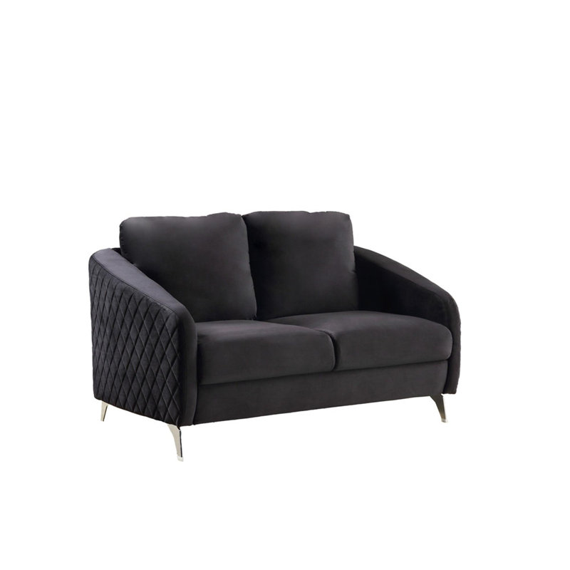 Causeuse en velours chic et moderne, Noir