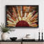 «Western Wood Effect Landscape Brown Sun Rays», impression rustique sur toile encadrée-93389053-119598449-93389054