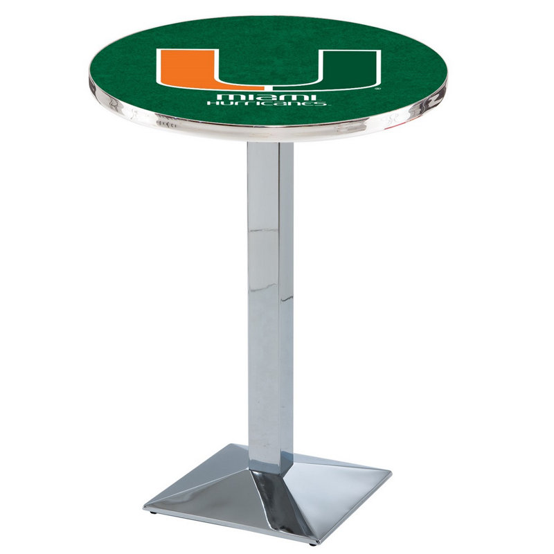 Round Metal Base Dining Table, Chrome, University of Montana
