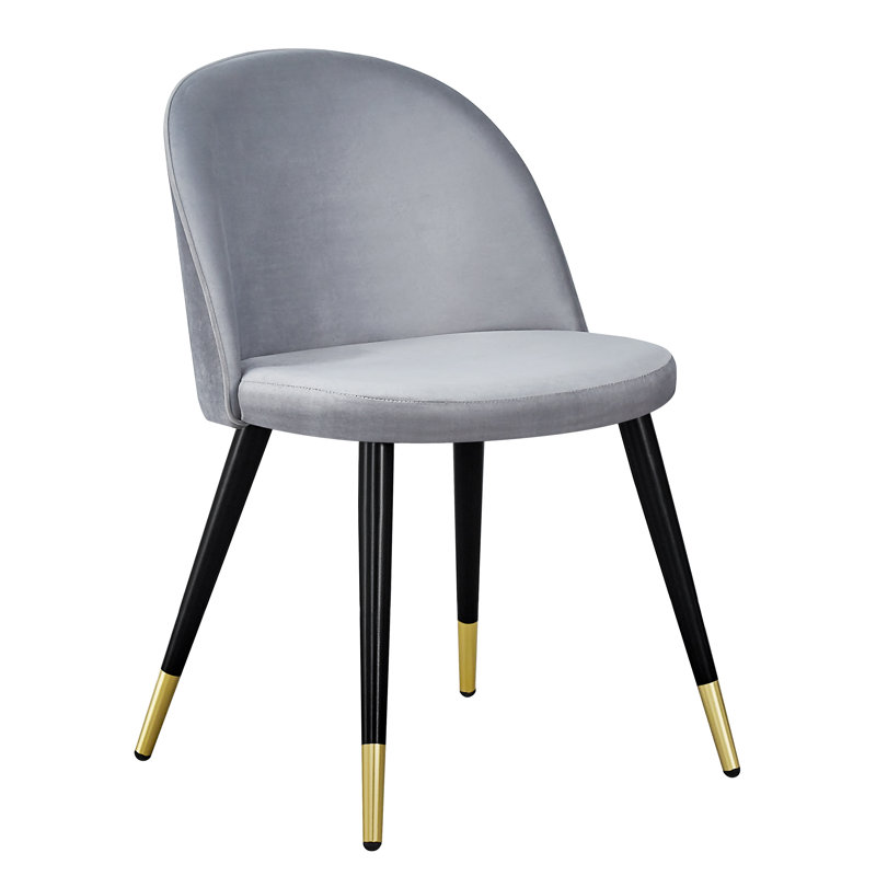 Ivan 47cm H Velvet Upholstered Side Chair, Grey