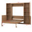 Grand lit escamotable en bois avec tablettes et armoires de rangement