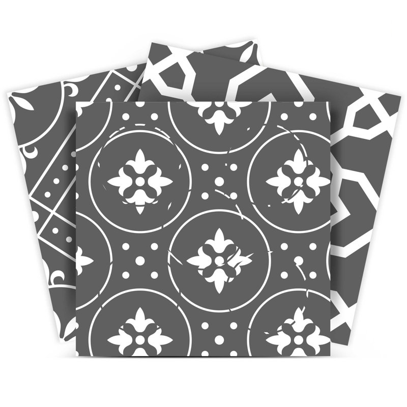 Carreaux de mosaïque amovibles gris et blanc 12 po x 12 po
