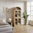 72'' Tall Arched Bookcase with Glass Doors, 4 Tier Display Bookshelf Storage Cabinet - Heavy Duty Construction, Modern Floor Standing Organizer for Home Office Living Room-1916349796
