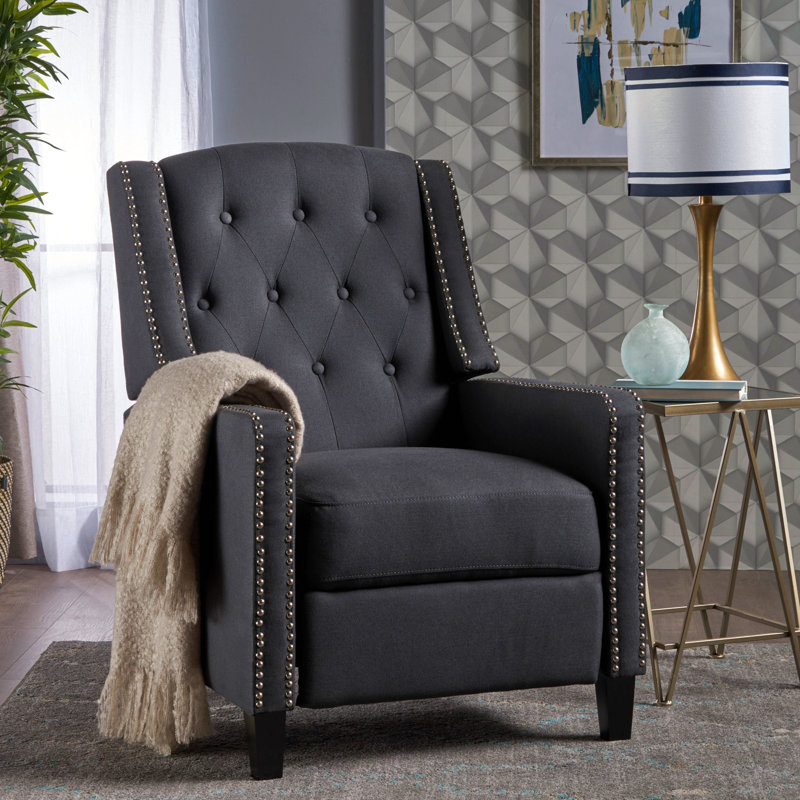 Fauteuil en tissu gris foncé Classic, Gris foncé