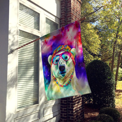 Drapeau de maison d'ours polaire hippie