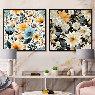 Montpetit - Ensemble de 2 collages floraux carrés