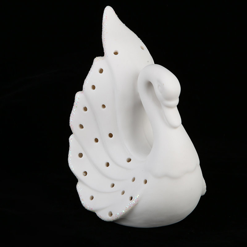 Lampe de décoration en céramique pour chambre à coucher avec pile Lovely Delicate Swan