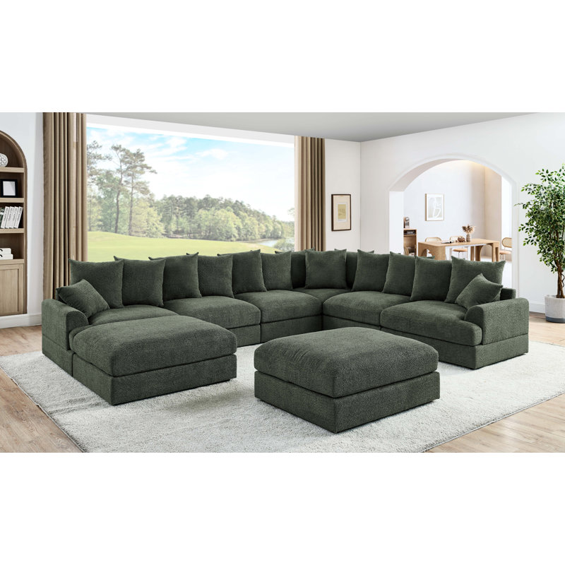 Canapé modulaire Arden Cloud, Vert