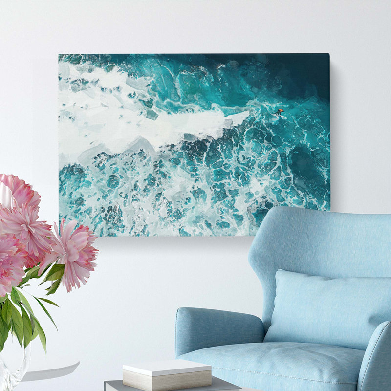 Surfing In The Gold Coast Australia - Wrapped Canvas Painting, 35cm H x 50cm W x 3cm D