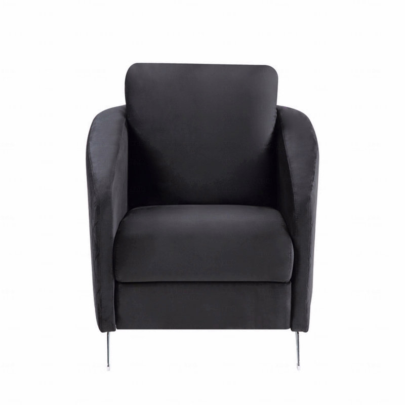 Modern Chic Accent Armchair, Bedroom Chair, Black