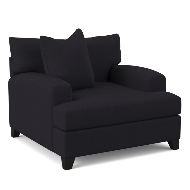 Fauteuil en polyester l 48 po Zani, Velours performance Bella Ink