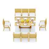 8 Seats 9 Pcs Grade-A Teak Wood Dining Set: Warwick Console Folding Rectangle Table And 8 Atnas  Armless Chairs #11AT1500