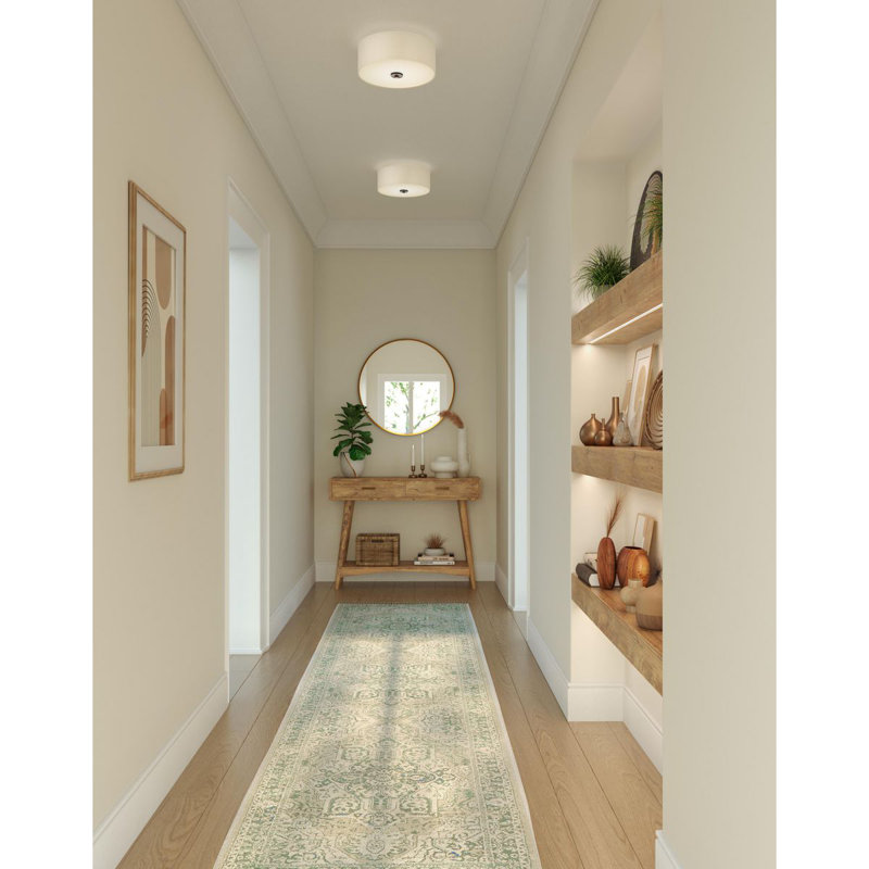 Seawright Linen LED Semi Flush Mount, Graphite