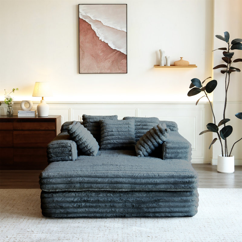 Chaise longue d'intérieur, Tissu gris foncé