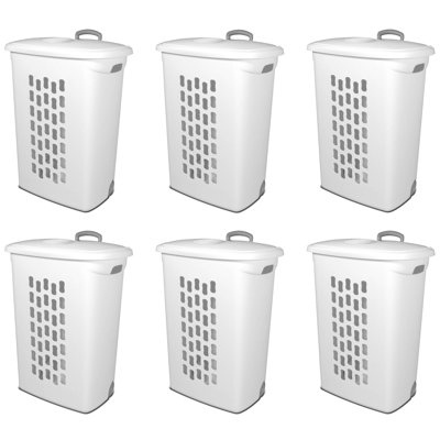 Panier à linge avec roulettes Sterilite Ultra avec couvercle, poignée et roulettes pour faciliter le roulement des vêtements