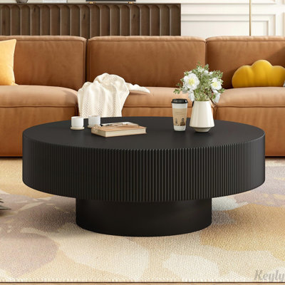 Table basse ronde avec plateau épais de 6,8 po